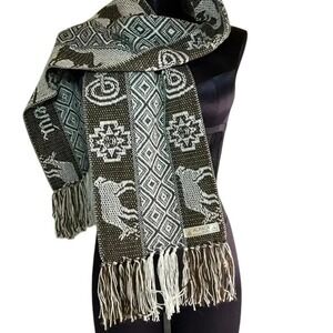 New handcrafted Alpaca Jarka Scarf brown/white unisex